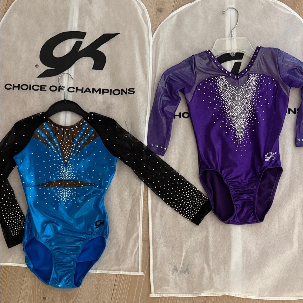 Choice of Champions Blue and Purple Competition Leotards for GYMNASTICS